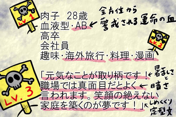 お見合い釣書の地雷趣味あるある 海外旅行 でエライ目に遭った件 By 肉子 18年3月16日 エキサイトニュース