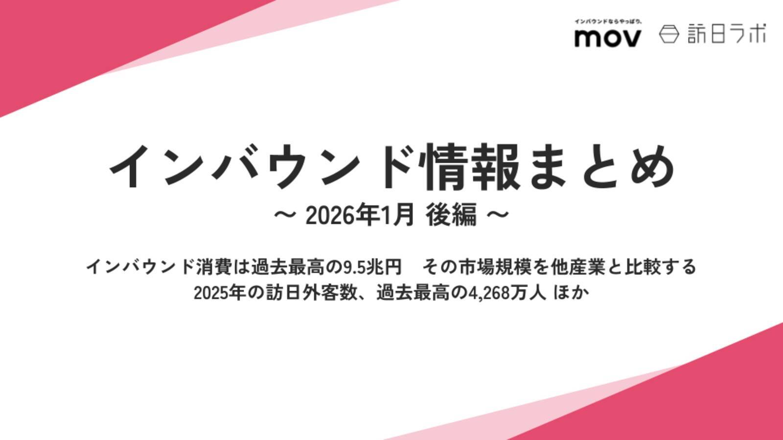 【47都道府県 総集編】インバウンド人気観光地ランキング　ほか：インバウンド対策に役立つマーケティング資料まとめ（1月後半公開分）