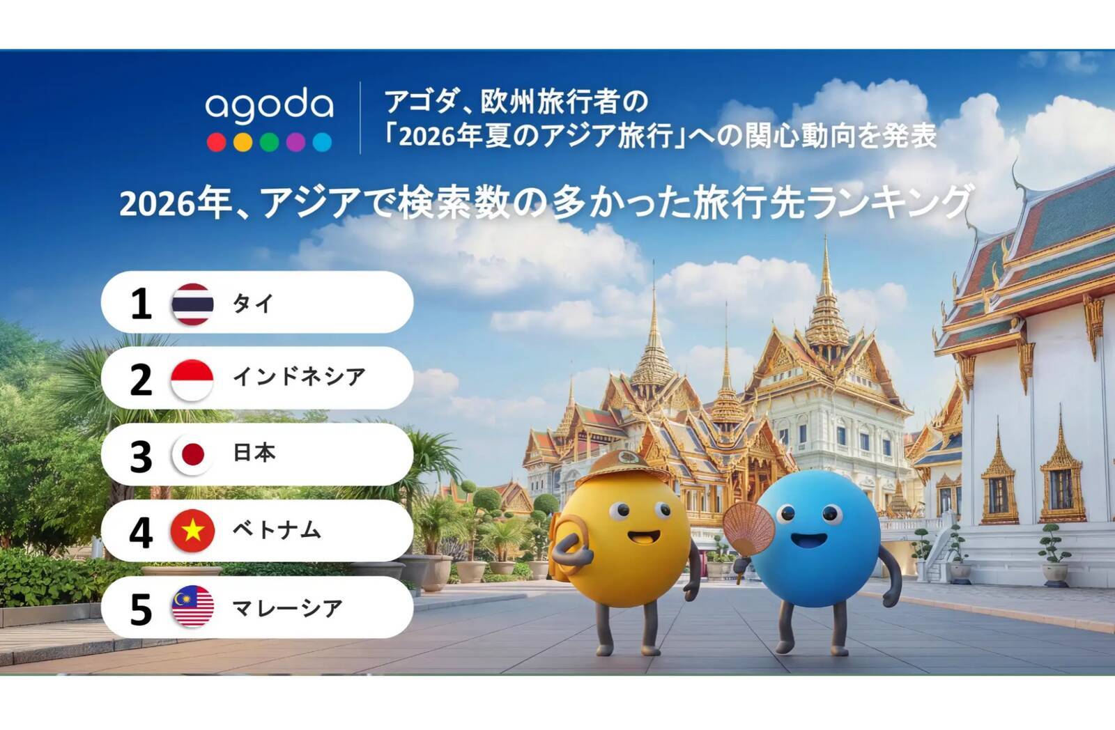 欧州から人気のアジア渡航先、日本は3位　イギリスからの関心が最多　ほか：訪日ラボ週間アクセスランキング（8月13日〜8月20日）