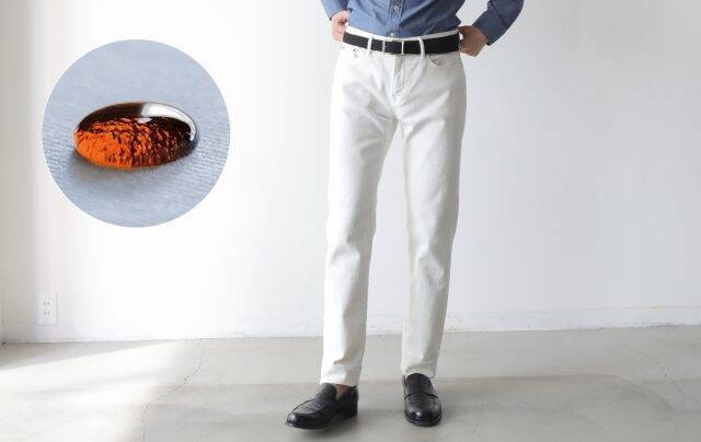 コーヒーやワインをはじく“使える”国産ホワイトパンツ。美シルエットも魅力のテーパードライン