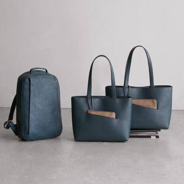 マザーハウス リュック ハンドバッグ トートバッグ 3way レザー 黒×紫 