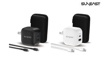 コンパクトなのに高出力。ポーチ付きで、持ち歩きに便利な窒化ガリウム採用のAC充電器シリーズが発売