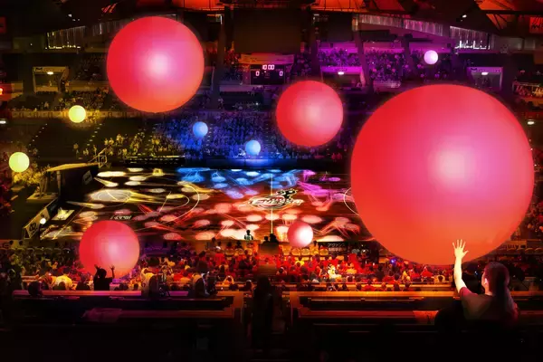 チームラボ×バスケ！デジタル演出でバスケを応援「舞洲エヴェッサパーク チームラボ４Ｄステージ 2018-19」まもなく公開