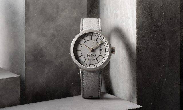 トレンチウォッチをコンクリート素材で再現した「セクターダイヤルコンクリート腕時計」