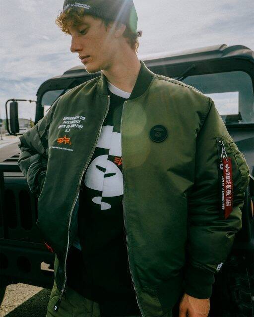 AAPE BY A BATHING APE × ALPHA INDUSTRIESのコラボコレクションが登場 