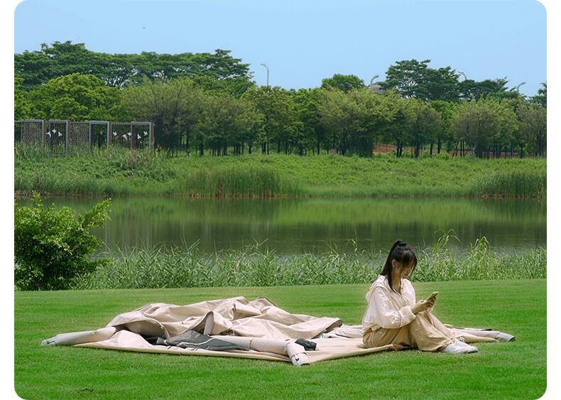 空気で設営できるワンタッチテント「TAILIエアテント」金属フレームの代わりにエアチューブを採用