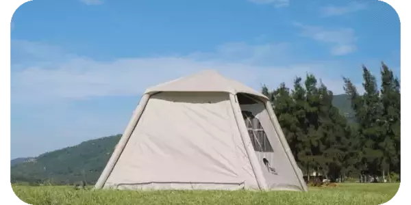 「空気で設営できるワンタッチテント「TAILIエアテント」金属フレームの代わりにエアチューブを採用」の画像