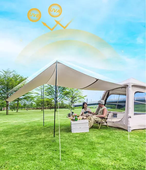 「空気で設営できるワンタッチテント「TAILIエアテント」金属フレームの代わりにエアチューブを採用」の画像