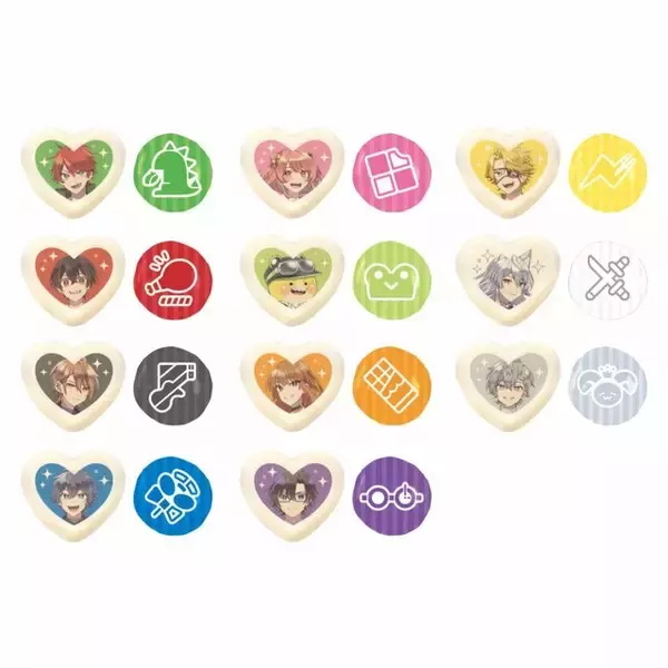 「実況グループ「カラフルピーチ」チョコレートギフトが1月12日発売！板チョコみたいな缶やメンバー11名分のハート型缶など、どれも可愛い全4商品」の画像