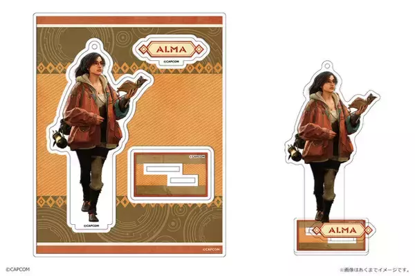 「『モンハンワイルズ』アルマ、ジェマのアクリルフィギュアが‘登場！作中の武器アイコンも“メタルピンズ”に」の画像