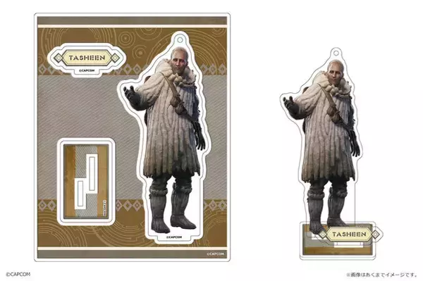 「『モンハンワイルズ』アルマ、ジェマのアクリルフィギュアが‘登場！作中の武器アイコンも“メタルピンズ”に」の画像