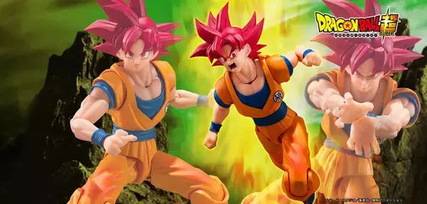 「「ドラゴンボール超」より「超サイヤ人ゴッド孫悟空」アクションフィギュア2種が店頭予約開始！表情パーツで様々なシーンを演出」の画像
