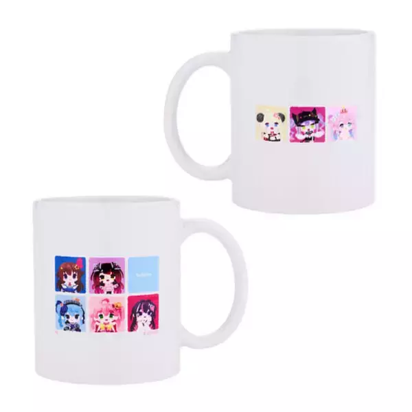 「「ホロライブ」かわいい描き下ろしイラスト使用！さまざまなタレントをデザインしたフルカラーTシャツや、表面がぷにぷにした缶バッジなど4アイテム」の画像