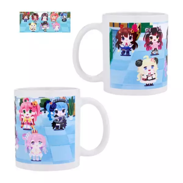 「「ホロライブ」かわいい描き下ろしイラスト使用！さまざまなタレントをデザインしたフルカラーTシャツや、表面がぷにぷにした缶バッジなど4アイテム」の画像