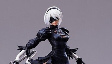 黒の衣装にチラッと見える美しい太もも！『ニーア オートマタ』より「2B（ヨルハ二号B型）」ゴーグルON/OFF、2つのフィギュアが手に取りやすい価格に