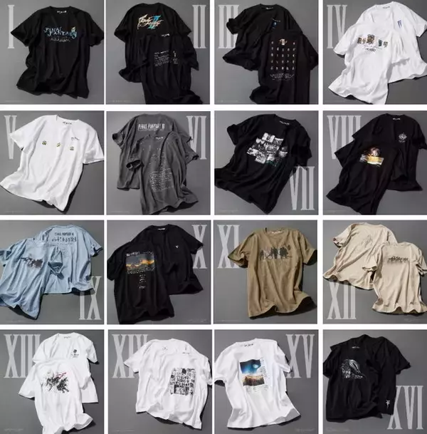 「ユニクロから「ファイナルファンタジー35周年UT」発売決定！ナンバリング作品イメージの“全16柄”を用意」の画像