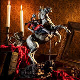 「「機動戦士ガンダム」乗馬スタイルの「シャア・アズナブル」が最高にカッコ良い！絵画を彷彿とさせる彩色にもこだわり」の画像1