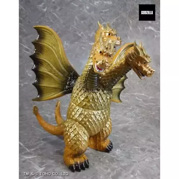 「“第3次怪獣ブーム”の「ゴジラソフビ」が令和に復刻！キングギドラは3本それぞれの首と頭が可動し、表情豊かにポージング可能」の画像