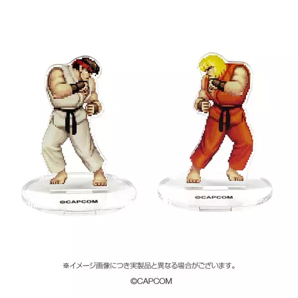 「タブーとされている“端子”部分を触り放題！『スト2』スーファミカセットケースが予約販売、ゲームシーンのように飾れる「リュウvs.ケン」などアクスタも付属」の画像