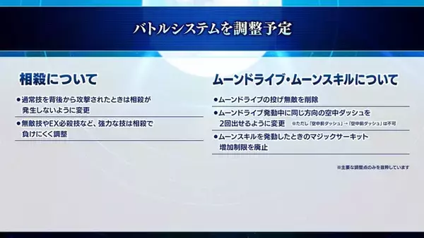 「『メルブラ：タイプルミナ』今夏アプデで「バトル＆システム」を調整！新技追加などの“主要内容”が一挙公開」の画像