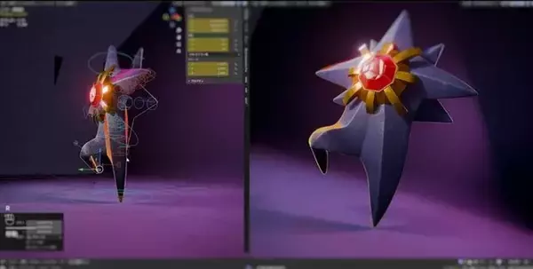 「本当にいたんだ…！『ポケモン』メガスターミーに衝撃受けて即3DCG化　ファン制作の“再現度が高すぎる”モデルが話題に」の画像