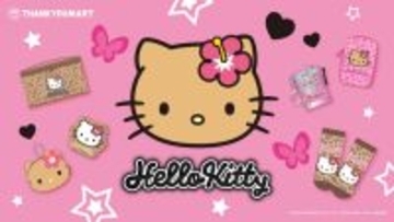 ハローキティが平成ギャルに！ヒョウ柄や蝶に包まれた限定グッズがサンキューマートで発売決定