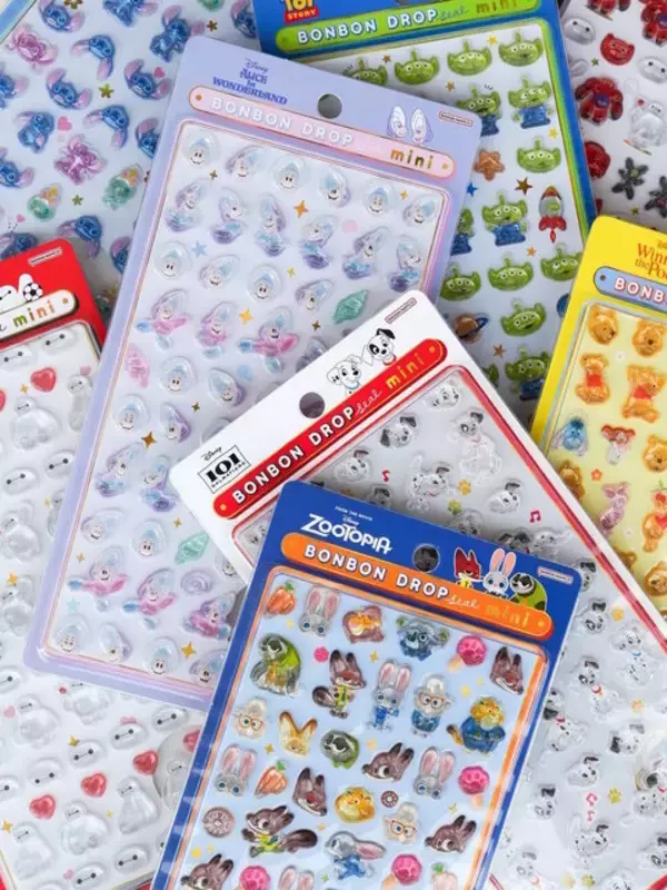 「ディズニー ミニの「ボンボンドロップシール」が公式抽選販売！くまのプーさん、ズートピアなど全4セットをラインナップ」の画像
