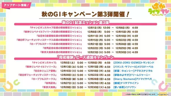 「『ウマ娘』にクリスマス到来！ゲーム外でも「明治」コラボや「オベイユアマスター」のフィギュア化など盛りだくさん【生放送まとめ】」の画像