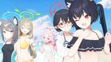 「『ブルアカ』ノノミやシロコの背中に日焼け止めを…！？水着な「対策委員会」と過ごすビーチでのひと時に、興奮を隠しきれない先生たち」の画像1