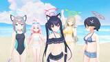 「『ブルアカ』ノノミやシロコの背中に日焼け止めを…！？水着な「対策委員会」と過ごすビーチでのひと時に、興奮を隠しきれない先生たち」の画像3