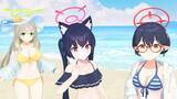 「『ブルアカ』ノノミやシロコの背中に日焼け止めを…！？水着な「対策委員会」と過ごすビーチでのひと時に、興奮を隠しきれない先生たち」の画像5