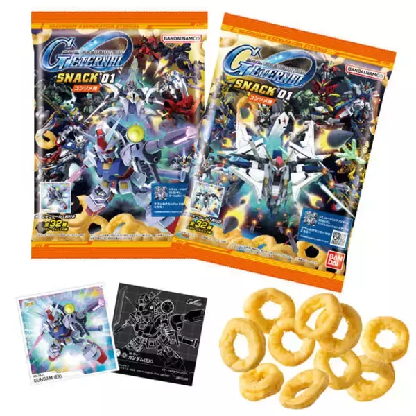 『SDガンダム ジージェネ エターナル』スナック第1弾！シールは全32種、ゲームで利用可能なプレバン限定コードのプレゼントも