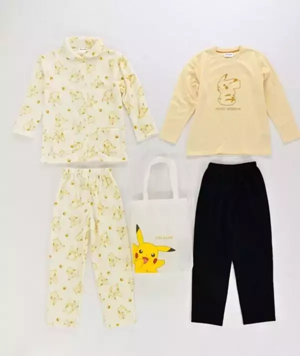 「ピカチュウ」「ゲンガー」デザインのルームウェアがかわいい！上下2枚組セットが手提げバッグに入ってWEB限定で販売中