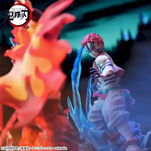 「劇場版「鬼滅の刃」無限列車編の死闘が蘇る！エフェクト付き煉獄杏寿郎、猗窩座のプライズフィギュアが再登場」の画像