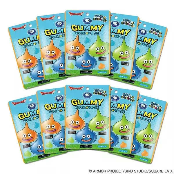 「『ドラクエ』スライムが3D＋デリシャスな4Dグミに！ スライムベス、ライムスライムなど1袋で3種の味が楽しめる」の画像