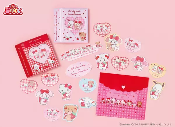 「「サンリオ当りくじ」が「Lil ala mode」と初コラボ！いちごモチーフのムースとハローキティ、ラテとシナモロールなど4組のグッズを展開」の画像