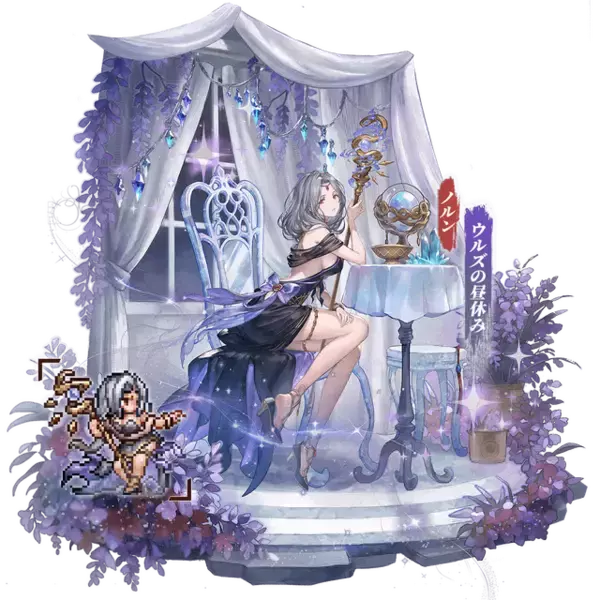 「『名もなき者の詩 昔懐かしきドット絵RPG』に英霊「ノルン」実装！ハロウィンイベント開催で主人公「ヴァルキリー」など新衣装も追加」の画像