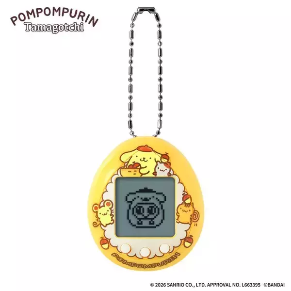 「「ポムポムプリン」の「たまごっちnano」発売決定！プレゼントをもらうと“プリン”な着ぐるみ姿に」の画像