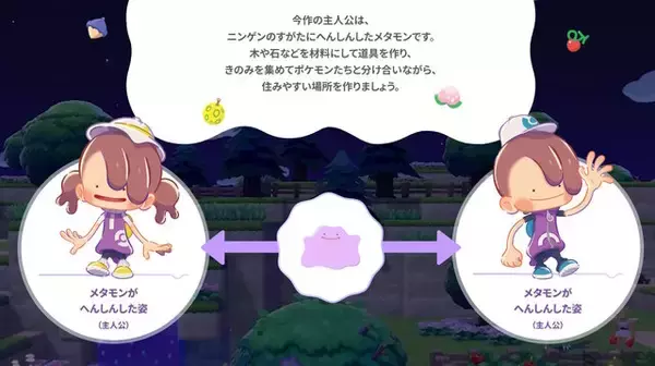 「『ぽこ あ ポケモン』2026年3月5日に発売決定！ニンゲンにへんしんしたメタモンが、仲間たちと街づくりに挑戦」の画像