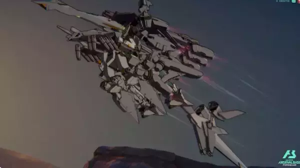 「映画オリジナルMS「アリュゼウス」が描き下ろしカード化！『ガンダム アーセナルベース』に参戦、ゲーム内でMS形態からフライト・フォームへの変形を披露」の画像