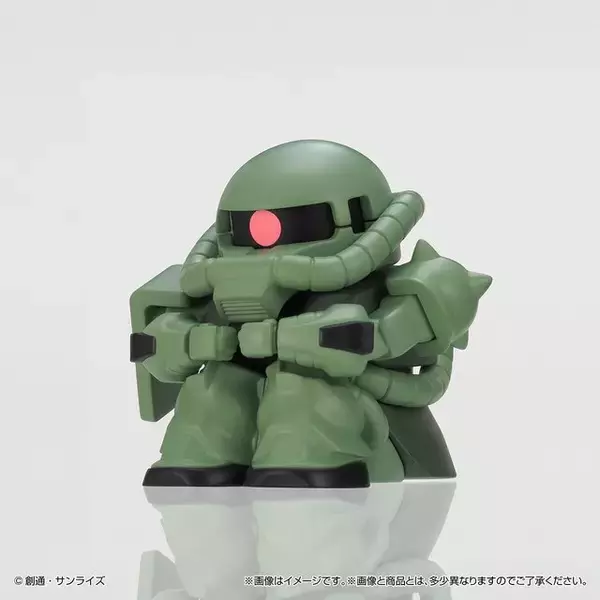 「ガシャポン「まちぼうけ ガンダムの場合」に“Lサイズ”が登場！ザクら4種が約1.5倍大きくなって、体育座りで出撃を待つ」の画像