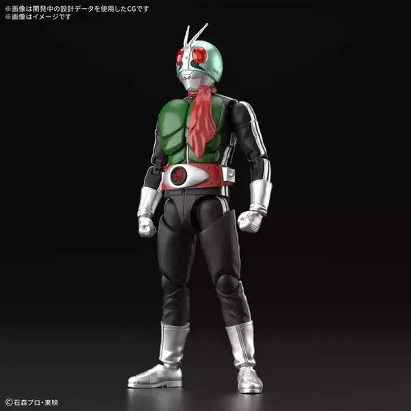 「「仮面ライダー新1号」がプラモに！ライダースーツやタイフーンの造形、豊富なパーツで劇中ポーズを再現」の画像