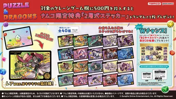 「ナムコで『パズドラ』14周年イベント開催！ イデアルのフィギュアなど限定プライズが多数登場」の画像