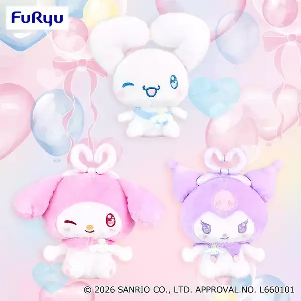 「「シナモロール」3月6日の誕生日をみんなでお祝い！マイメロディやクロミなど、限定アートを使用したプライズが2月上旬展開」の画像