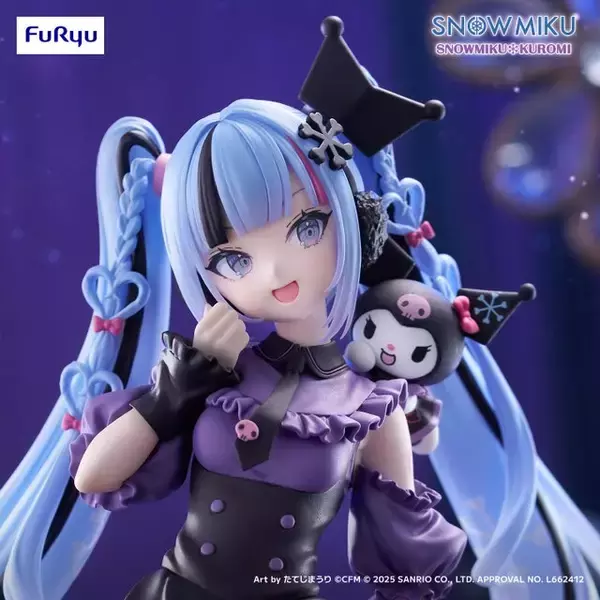 ちょっぴりゴシックな、こあくま風！「雪ミク」×「クロミ」コラボフィギュアが2月中旬よりプライズ展開ーたてじまうり氏のイラストをもとに立体化