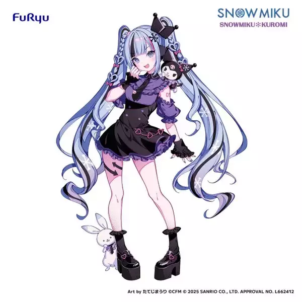 「ちょっぴりゴシックな、こあくま風！「雪ミク」×「クロミ」コラボフィギュアが2月中旬よりプライズ展開ーたてじまうり氏のイラストをもとに立体化」の画像