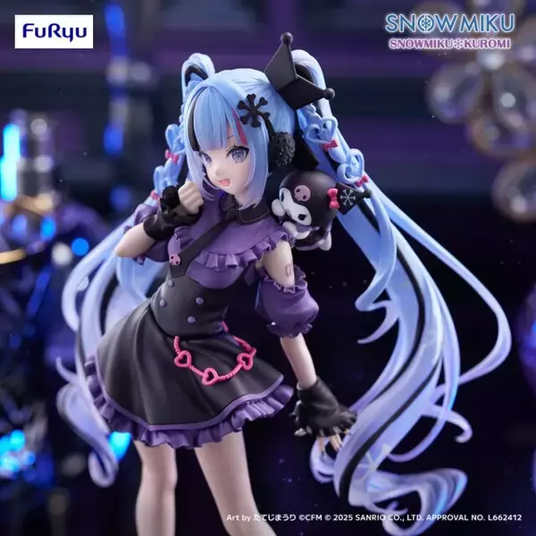 「ちょっぴりゴシックな、こあくま風！「雪ミク」×「クロミ」コラボフィギュアが2月中旬よりプライズ展開ーたてじまうり氏のイラストをもとに立体化」の画像