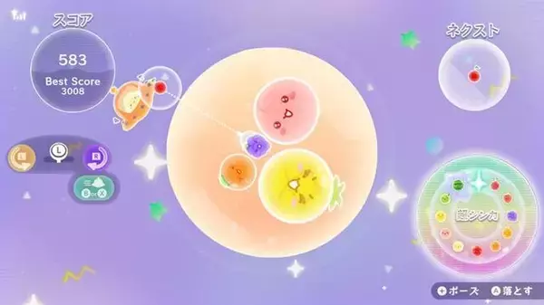 「『スイカゲーム ぷらねっと』スイカ作り、舞台は宇宙へ！ 円形ステージに変化し理不尽なゲームオーバーが軽減。フィーバータイムやマルチプレイも登場し、さらにシンカした遊び体験に【先行プレイレポ】」の画像