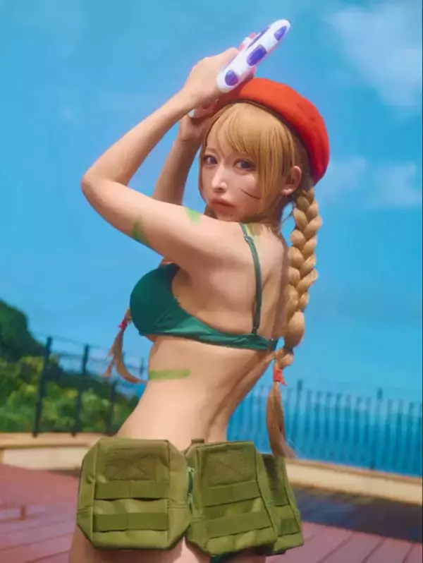 「【コスプレ】『ストリートファイター』キャミィの二次元ボディを完全再現！鍛え上げられた美尻＆太もものラインが極まってる【写真13枚】」の画像