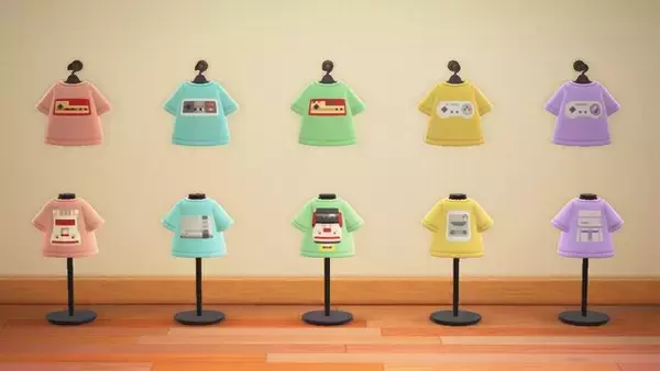 「『あつ森』公式が「任天堂ゲーム機のマイデザイン」を配布！ファミコンTシャツ、ゲームボーイの顔出し看板など全6種類」の画像